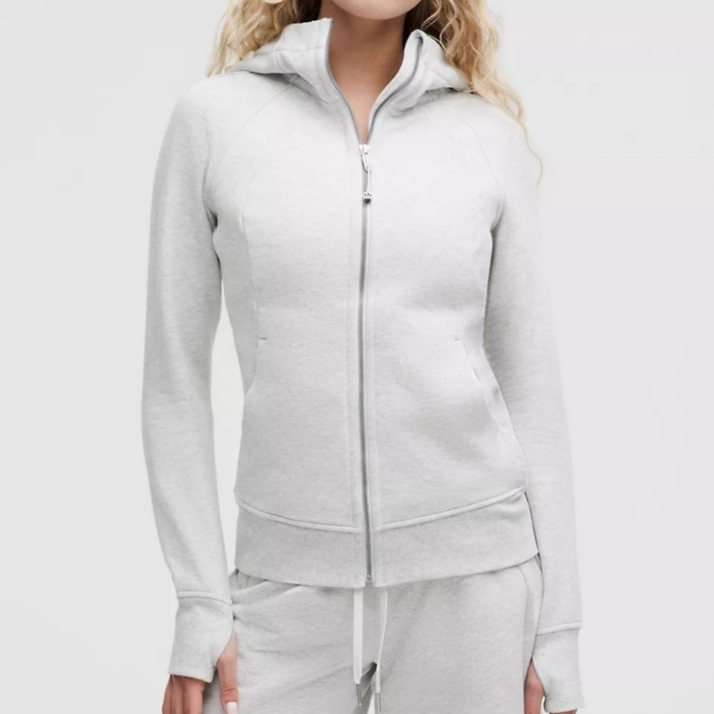 Lululemon Scuba Full-Zip Hoodie - Heathered Core Ultra Light Grey - Size 6